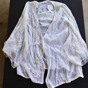Antica Sartoria by Positano XL White Kimono Blouse